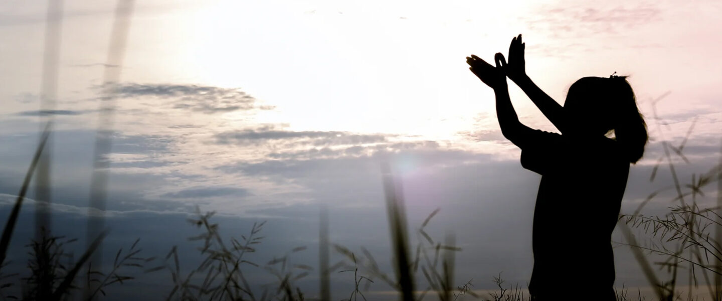 Girl releasing birds